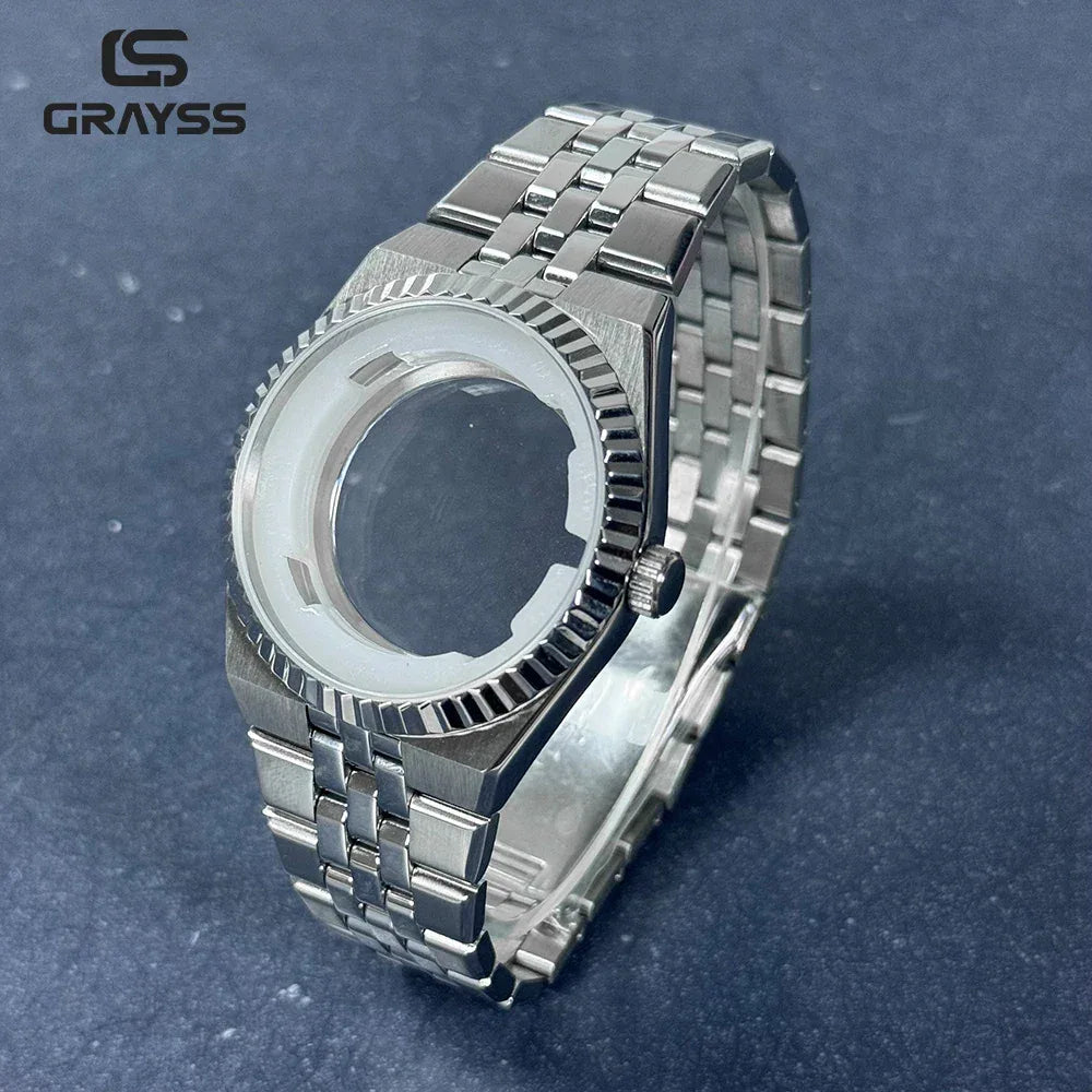 40mm Land-Dweller Watch Case & Dial Kit | Fits NH35 Miyota 8215 | 316L Stainless Steel Automatic Mechanical Case | Custom Iced Out Watch Base | Caratix - CaratixJewelry